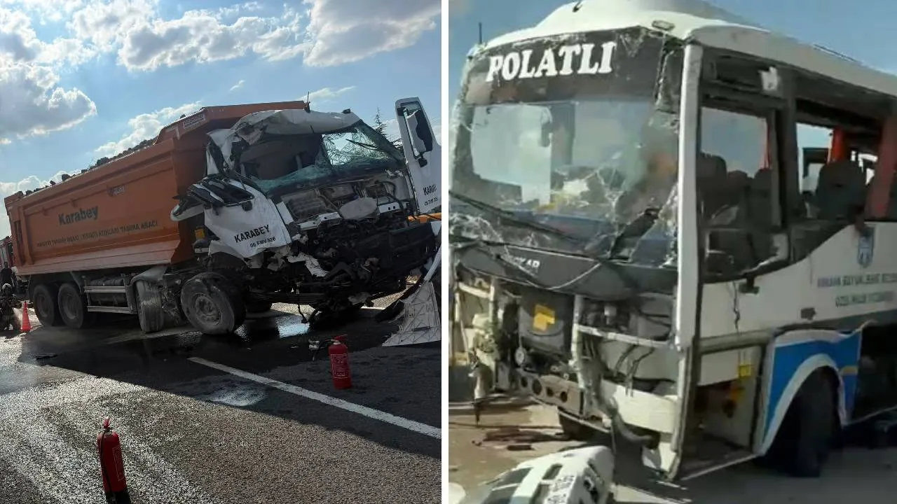 Ankara'da Midibüs-Kamyon Çarpışması: 2 Ölü, 25 Yaralı!