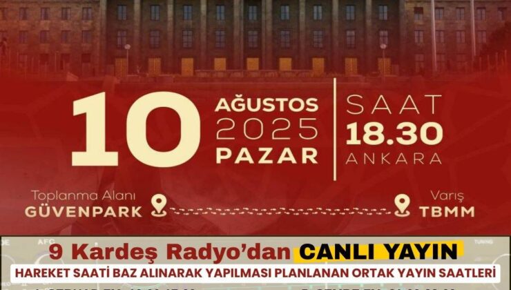 9 Radyodan Gazze Yürüyüşüne Canlı Yayın Desteği