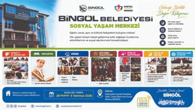 BİNGÖL BELEDİYESİ SOSYAL YAŞAM MERKEZİ’NDE YAZ KURSLARI