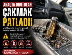 ARAÇTA UNUTULAN ÇAKMAK SICAKTA PATLADI: UZMANLARDAN HAYATİ UYARI